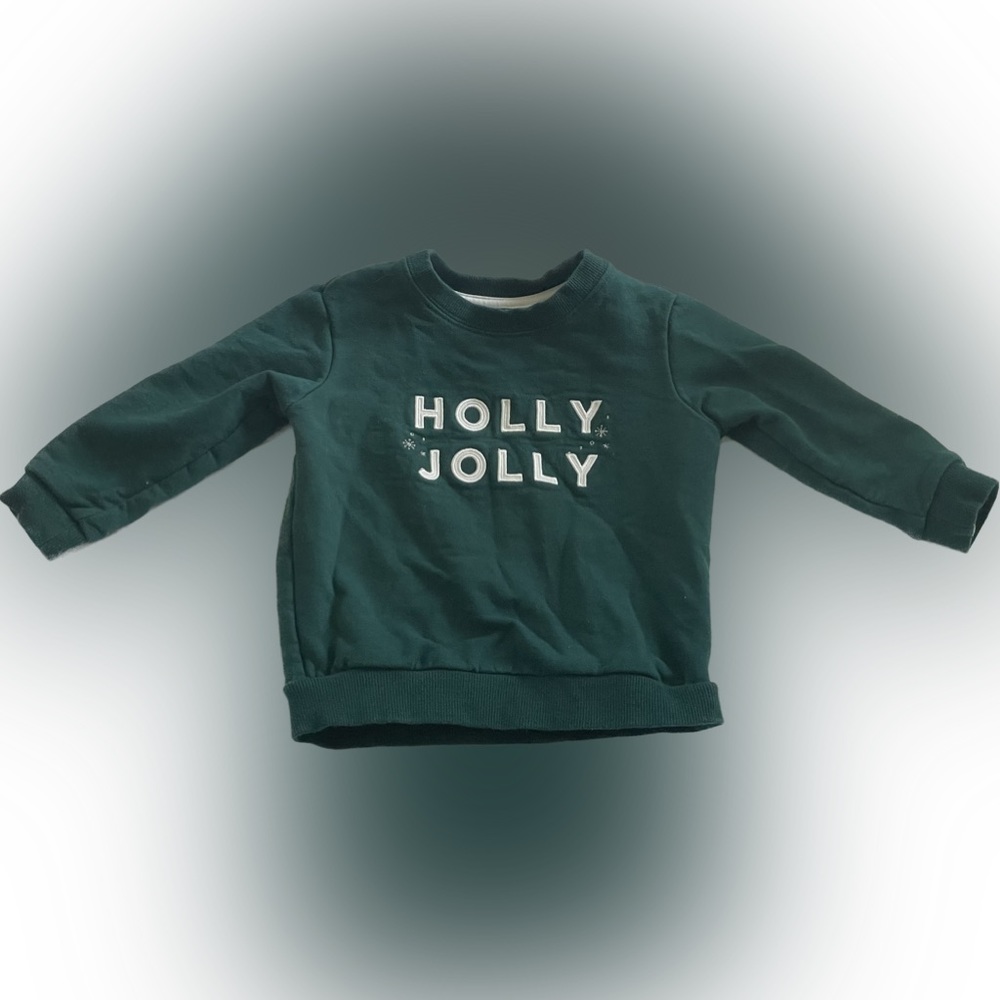 Petit Lem 18 Month “Holly Jolly” Green Sweatshirt